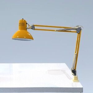 Vintage 70’s  King Lite Architecture Lamp On Bright Yellow Made in Taiwan